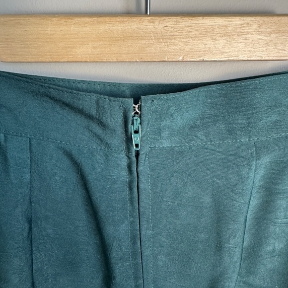 Bantry Bay by Leboff Vintage Pencil Knee‎ Skirt Green Small Front Hem Pleats - Picture 6 of 12